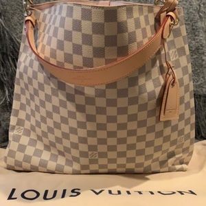 Louis Vuitton Graceful Damier Azur Canvas Tote